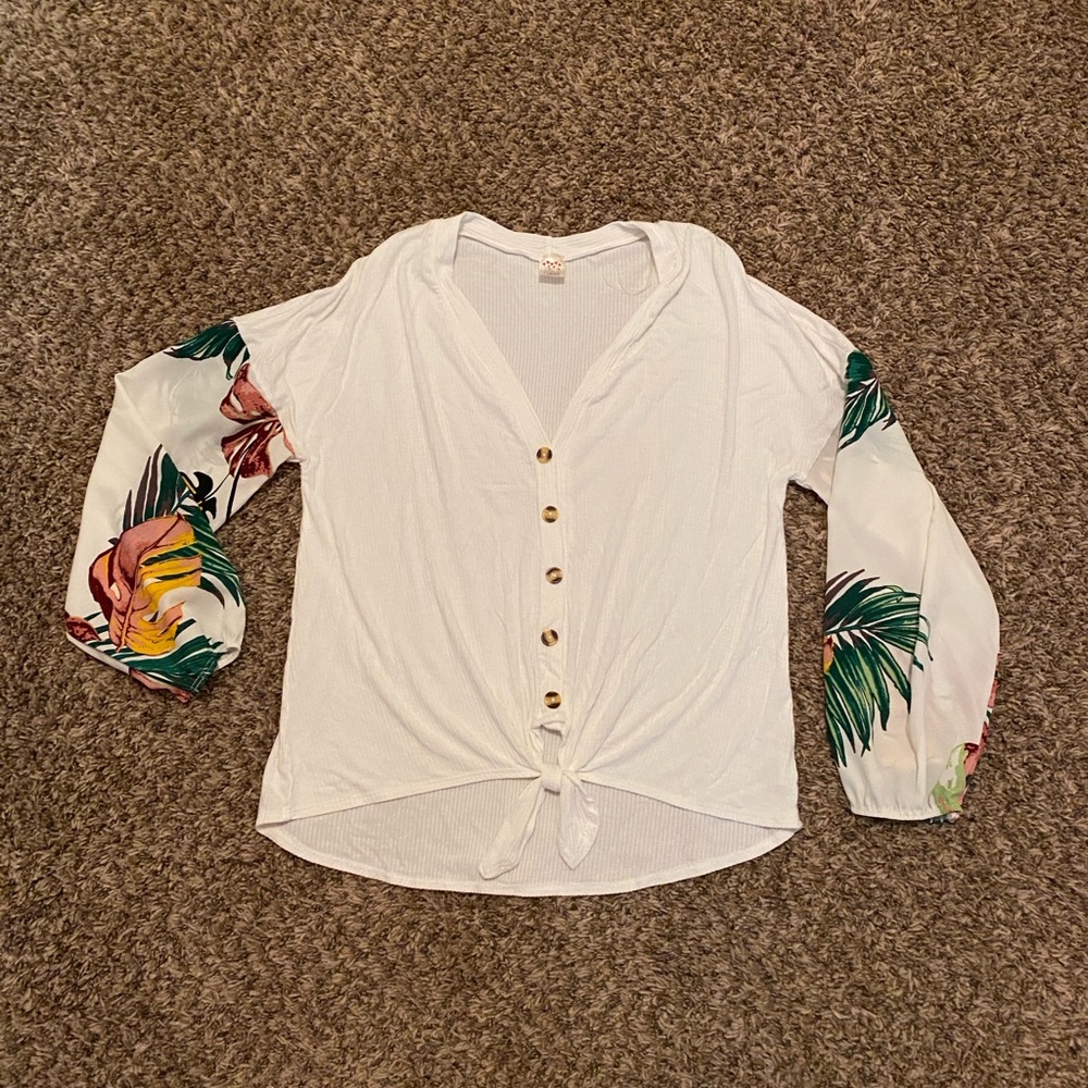 Long Sleeve Tropical Top